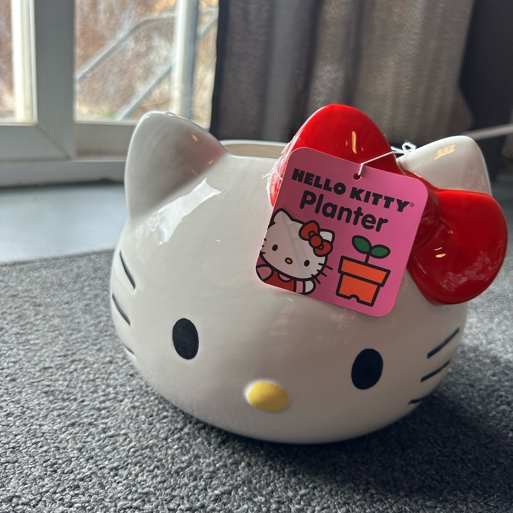 Hello Kitty Planter with Red Bow